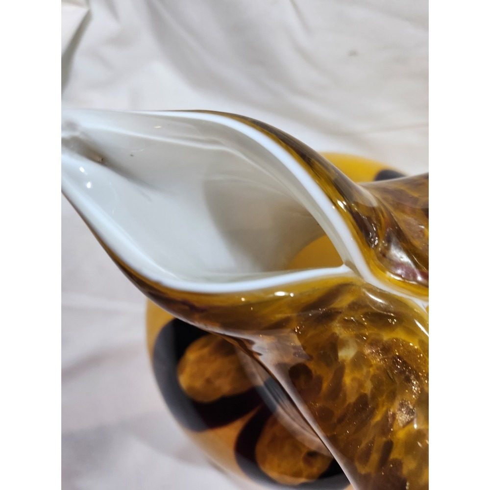 Murano Orange and Black Glass Base 21 cm high 17.5 cm wide 2.4 kg - Picture 10 of 16